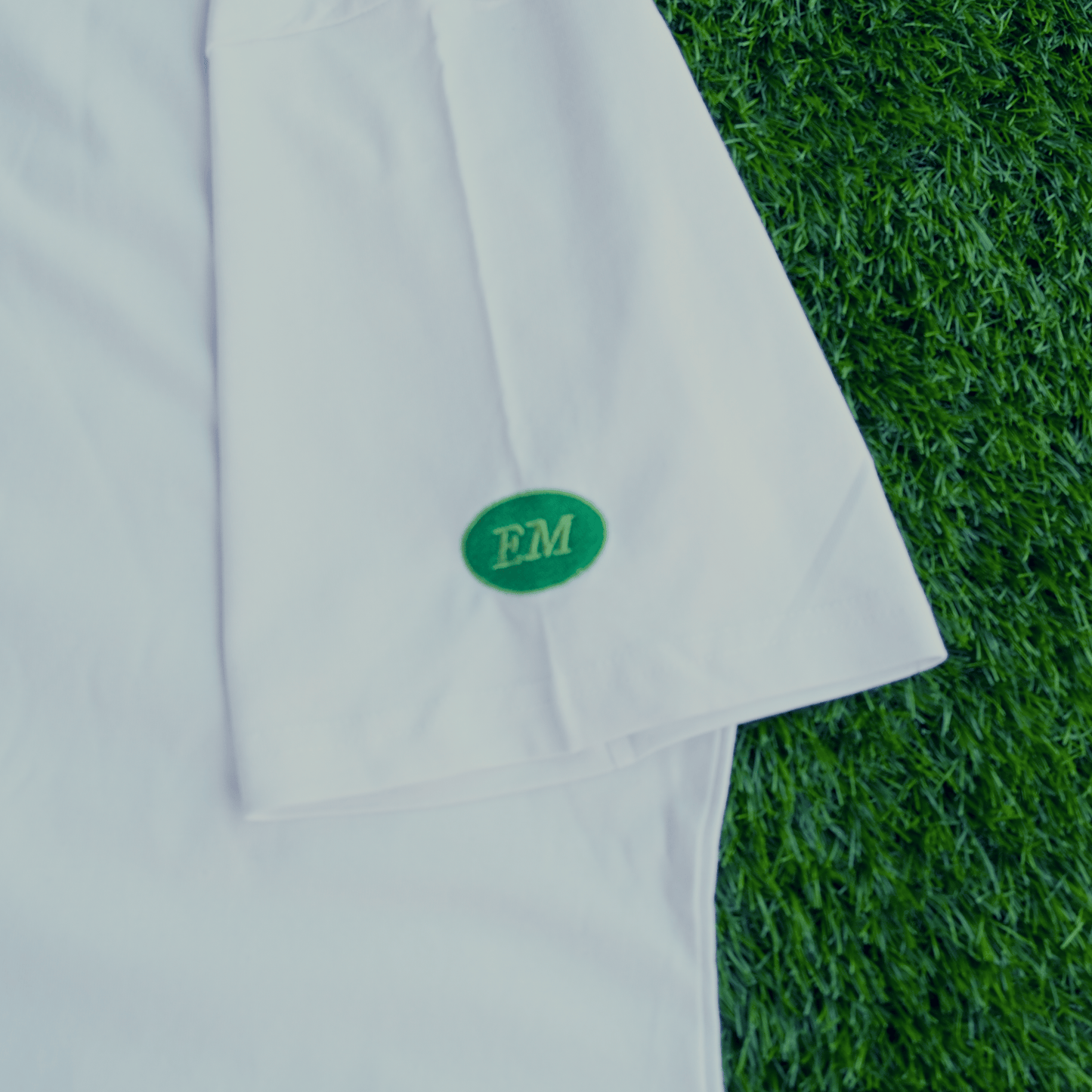 'Green' Embroidered Heavyweight White Tee